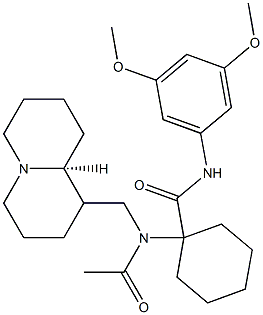 (S)-N-(3,5-DIMETHOXYPHENYL)-1-(N-((OCTAHYDRO-1H-QUINOLIZIN-1-YL)METHYL)ACETAMIDO)CYCLOHEXANECARBOXAMIDE Struktur