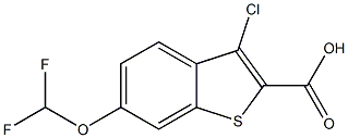 3-CHLORO-6-(DIFLUOROMETHOXY)-1-BENZOTHIOPHENE-2-CARBOXYLIC ACID Struktur