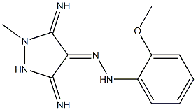 (4E)-3,5-DIIMINO-1-METHYLPYRAZOLIDIN-4-ONE (2-METHOXYPHENYL)HYDRAZONE Struktur