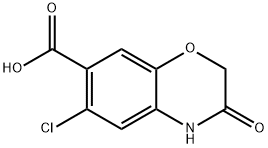 6-CHLORO-3-OXO-3,4-DIHYDRO-2H-1,4-BENZOXAZINE-7-CARBOXYLIC ACID Struktur