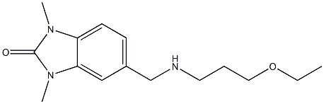 5-(((3-ETHOXYPROPYL)AMINO)METHYL)-1,3-DIMETHYL-1,3-DIHYDRO-2H-BENZIMIDAZOL-2-ONE Struktur