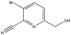 3-BROMO-6-(HYDROXYMETHYL)PYRIDINE-2-CARBONITRILE Struktur