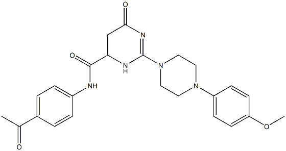 N-(4-ACETYLPHENYL)-2-(4-(4-METHOXYPHENYL)PIPERAZIN-1-YL)-6-OXO-3,4,5,6-TETRAHYDROPYRIMIDINE-4-CARBOXAMIDE Struktur