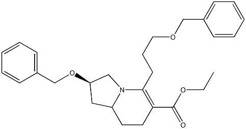 ETHYL (2R,9R)-2-BENZYLOXY-5-(3-BENZYLOXYPROPYL)-1,2,3,7,8,8A-HEXAHYDROINDOLIZINE-6-CARBOXYLATE Struktur