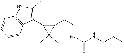 N-{2-[2,2-DIMETHYL-3-(2-METHYL-1H-INDOL-3-YL)CYCLOPROPYL]ETHYL}-N'-PROPYLUREA Struktur