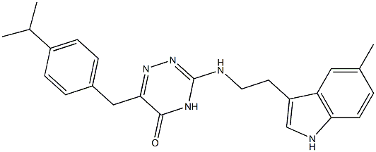 6-(4-ISOPROPYLBENZYL)-3-{[2-(5-METHYL-1H-INDOL-3-YL)ETHYL]AMINO}-1,2,4-TRIAZIN-5(4H)-ONE Struktur