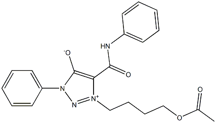 1-[4-(ACETYLOXY)BUTYL]-5-(ANILINOCARBONYL)-3-PHENYL-3H-1,2,3-TRIAZOL-1-IUM-4-OLATE Struktur