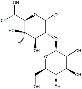 METHYL (2-O-BETA-D-GLUCOPYRANOSYL)-4,6-DICHLORO-ALPHA-D-GALACTOPYRANOSIDE Struktur