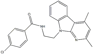 4-CHLORO-N-[2-(2,4-DIMETHYL-9H-PYRIDO[2,3-B]INDOL-9-YL)ETHYL]BENZAMIDE Struktur