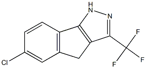 6-CHLORO-1,4-DIHYDRO-3-(TRIFLUOROMETHYL)INDENO-[1,2-C]-PYRAZOLE Struktur