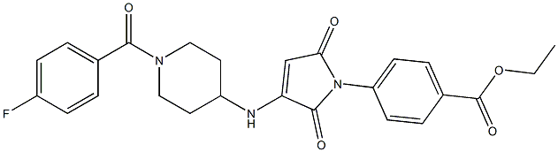 ETHYL 4-(3-(1-(4-FLUOROBENZOYL)PIPERIDIN-4-YLAMINO)-2,5-DIOXO-2H-PYRROL-1(5H)-YL)BENZOATE Struktur