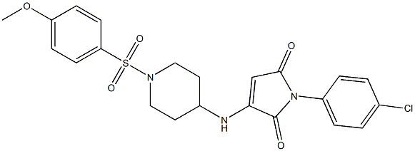 1-(4-CHLOROPHENYL)-3-(1-(4-METHOXYPHENYLSULFONYL)PIPERIDIN-4-YLAMINO)-1H-PYRROLE-2,5-DIONE Struktur