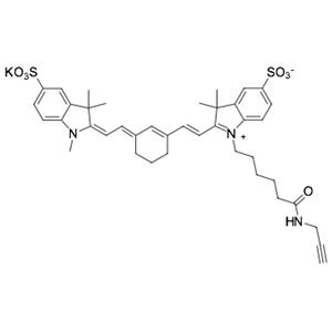 Sulfo-Cyanine7 alkyne，Sulfo-Cy7 alkyne，磺酸基活性熒光染料