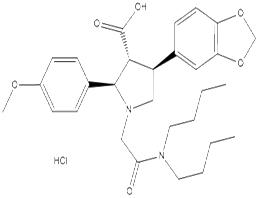 (2R,3R,4S)-4-(1,3-苯并二氧戊環(huán)-5-基)-1-[2-(二丁基氨基)-2-氧代乙基]-2-(4-甲氧基苯基)吡咯烷-3-羧酸鹽酸鹽