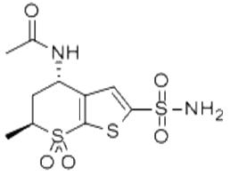 N-[(4S,6S)-6-甲基-7,7-二氧代-2-磺酰胺基-5,6-二氫-4H-噻吩并[2,3-B]噻喃-4-基]乙酰胺