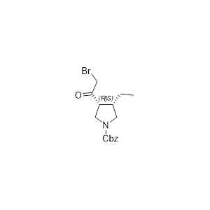 (3R,4S)-3-(2-溴乙?；?-4-乙基-1-吡咯烷羧酸芐酯