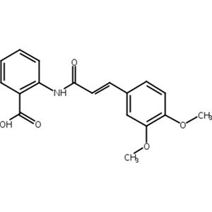 曲尼司特，N-(3,4-二甲氧基肉桂酰)氨茴酸，2-[[3-(3,4-二甲氧基苯基)-1-氧-2-丙烯基]氨基]苯甲酸