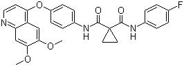 CAS 登錄號(hào)：849217-68-1, Cabozantinib, N-[4-[(6,7-二甲氧基-4-喹啉基)氧基]苯基]-N'-(4-氟苯基)-1,1-環(huán)丙烷二甲酰胺