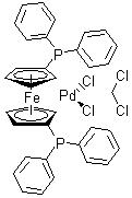 CAS 登錄號：95464-05-4, [1,1'-雙(二苯基膦)二茂鐵]二氯化鈀二氯甲烷絡合物