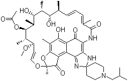 CAS 登錄號：72559-06-9 (76609-88-6), 利福布汀, 利福布丁, 4-N-異丁基螺哌啶利福霉素 S