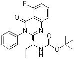 CAS 登錄號：870281-85-9, [(1S)-1-(5-氟-3,4-二氫-4-氧代-3-苯基-2-喹唑啉基)丙基]氨基甲酸叔丁酯