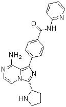 CAS 登錄號：1420478-90-5, 4-[8-氨基-3-(2S)-2-吡咯烷基咪唑并[1,5-a]吡嗪-1-基]-N-2-吡啶基苯甲酰胺