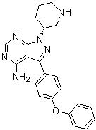 CAS 登錄號(hào)：1022150-12-4, (R)-3-(4-苯氧基苯基)-1-(哌啶-3-基)-1H-吡唑并[3,4-d]嘧啶-4-胺