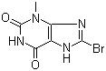 CAS 登錄號(hào)：93703-24-3, 8-溴-3-甲基-3,7-二氫嘌呤-2,6-二酮, 8-溴-3-甲基黃嘌呤