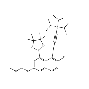 ((2-氟-6-(甲氧基甲氧基)-8-(4,4,5,5-四甲基-1,3,2-二氧雜硼硼烷-2-基)萘-1-基)乙炔基)三異丙基硅烷