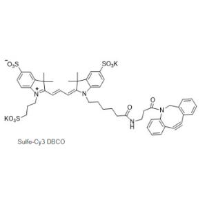 Sulfo-Cy3 DBCO，Sulfo CY3-DBCO，磺化Cy3-DBCO，Sulfo-Cyanine3 DBCO