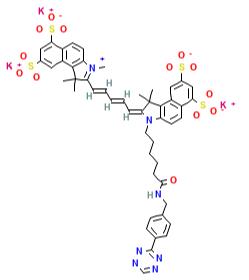 水溶性Cy5.5四嗪，sulfo-Cyanine5.5 tetrazine