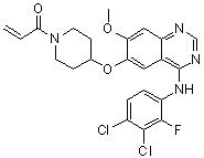 CAS 登錄號(hào)：1092364-38-9, 1-[4-[[4-[(3,4-二氯-2-氟苯基)氨基]-7-甲氧基-6-喹唑啉基]氧基]-1-哌啶基]-2-丙烯-1-酮