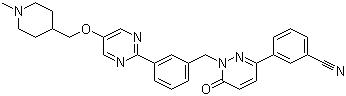 CAS 登錄號(hào)：1100598-32-0, EMD-1214063, 3-[1,6-二氫-1-[[3-[5-[(1-甲基-4-哌啶基)甲氧基]-2-嘧啶基]苯基]甲基]-6-氧代-3-噠嗪基]苯腈