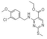 CAS 登錄號(hào)：330785-81-4, 4-[[(3-氯-4-甲氧基苯基)甲基]氨基]-2-甲硫基-5-嘧啶羧酸乙酯