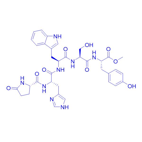 Pyroglutamyl-histidyl-tryptophyl-seryl-tyrosyl methyl ester 51871-39-7.png