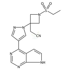 1-(乙基磺?；?-3-[4-(7H-吡咯并[2,3-d]嘧啶-4-基)-1H-吡唑-1-基]-3-氮雜環(huán)丁烷乙腈  1187594-09-7 