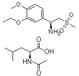 CAS 登錄號(hào)：608141-43-1, (S)-1-(3-乙氧基-4-甲氧基苯基)-2-(甲基磺?；?乙胺 N-乙?；?L-亮氨酸鹽