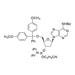 5'-O-(4,4'-二甲氧基三苯基)-N6-苯甲?；?2'-脫氧腺苷-3'-(2-氰乙基-N,N-二異丙基)亞磷酰胺