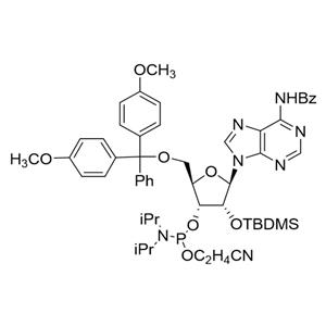 N-苯甲?；?5'-O-(4,4-二甲氧基三苯甲基)-2'-O-[(叔丁基)二甲基硅基]腺苷-3'-(2-氰基乙基-N,N-二異丙基)亞磷酰胺