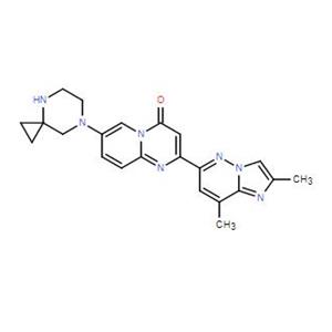 利司撲蘭，抑制劑，2-(2,8-二甲基咪唑并[1,2-b]噠嗪-6-基)-7-(4,7-二氮雜螺[2.5]辛烷-7-基)-4H-吡啶[1,2-a]嘧啶-4-酮