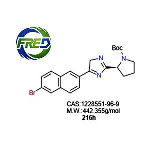 (S)-2-(5-(6-溴萘-2-基)-1H-咪唑-2-基)吡咯烷-1-羧酸叔丁酯 1228551-96-9