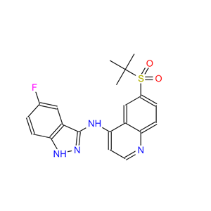 6-(叔丁基磺?；?-N-(5-氟-1H-吲唑-3-基)喹啉-4-胺