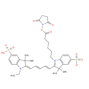 磺酸基-Cy5-N-羥基琥珀酰亞胺酯