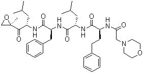 CAS 登錄號(hào)：868540-17-4, Carfilzomib, (alphaS)-alpha-[(4-嗎啉基乙?；?氨基]苯丁?；?L-亮氨酰-N-[(1S)-3-甲基-1-[[(2R)-2-甲基環(huán)氧乙烷基]羰基]丁基]-L-苯丙氨酰胺