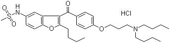 CAS 登錄號：141625-93-6, 鹽酸決奈達隆, N-[2-丁基-3-[4-[3-(二丁基氨基)丙氧基]苯甲?；鵠-5-苯并呋喃基]甲磺酰胺鹽酸鹽