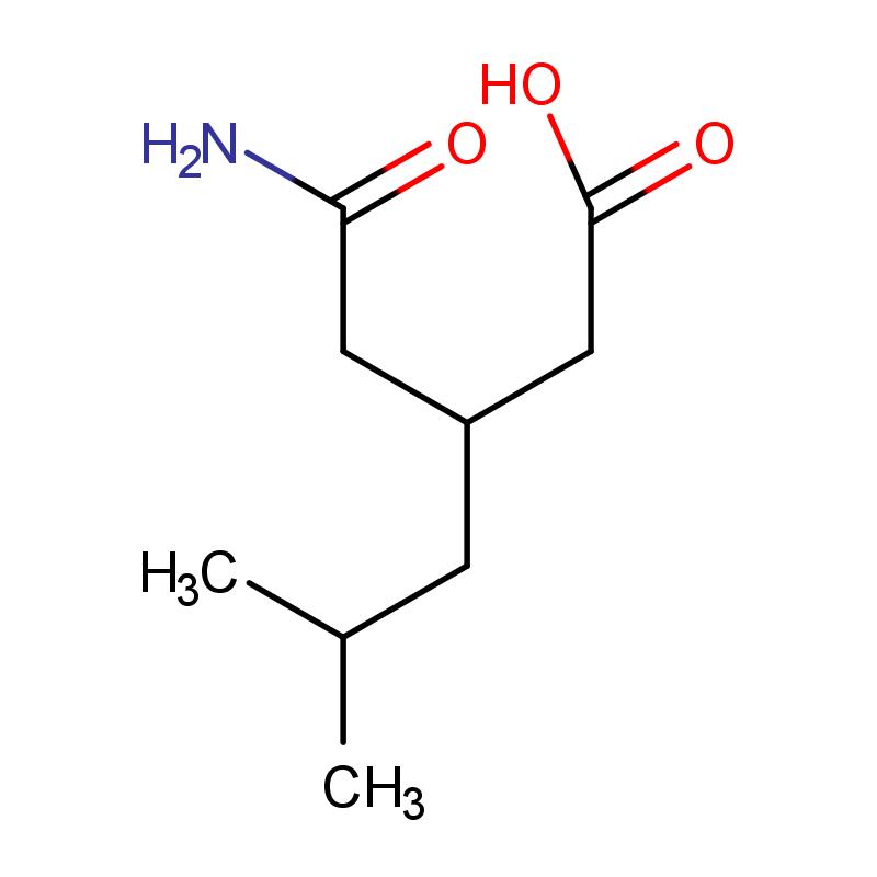 181289-33-8 (R)-(-)-3-(氨甲酰甲基)-5-甲基己酸 結構式圖片