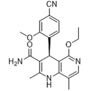 非奈利酮；(4S)-4-(4-氰基-2-甲氧基苯基)-5-乙氧基-1,4-二氫-2,8-二甲基-1,6-萘啶-3-甲酰胺；Finerenone