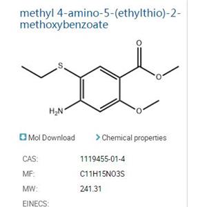 4-氨基-5-乙硫基-2-甲氧基苯甲酸甲酯