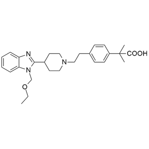 比拉斯汀二甲醚雜質(zhì)G；2-[4-（2-{4-[1-（2-乙氧基甲基）-1H-苯并咪唑-2-基]-哌啶-1-基}-乙基）-苯基]-2-甲基丙酸