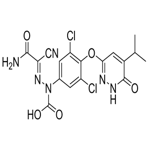 (E）-2-（2-氨基-1-氰基-2-氧代亞乙基）-1-（3,5-二氯-4-（（5-異丙基-6-氧代-1,6-二氫噠嗪-3-基）氧基）苯基）肼-1-羧酸